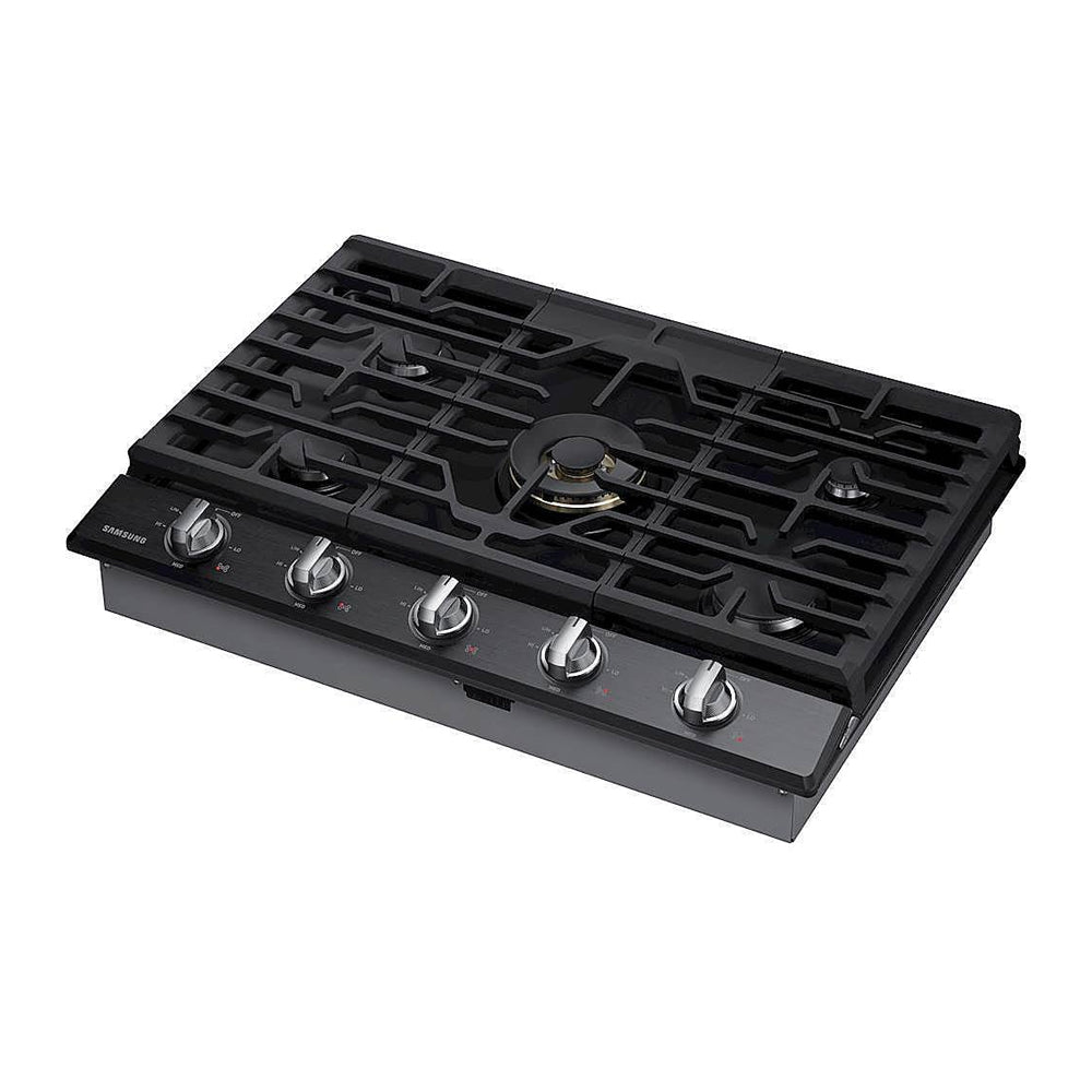 30-Inch Smart Gas Cooktop with 22K BTU Dual Power Burner in Black Stainless Steel