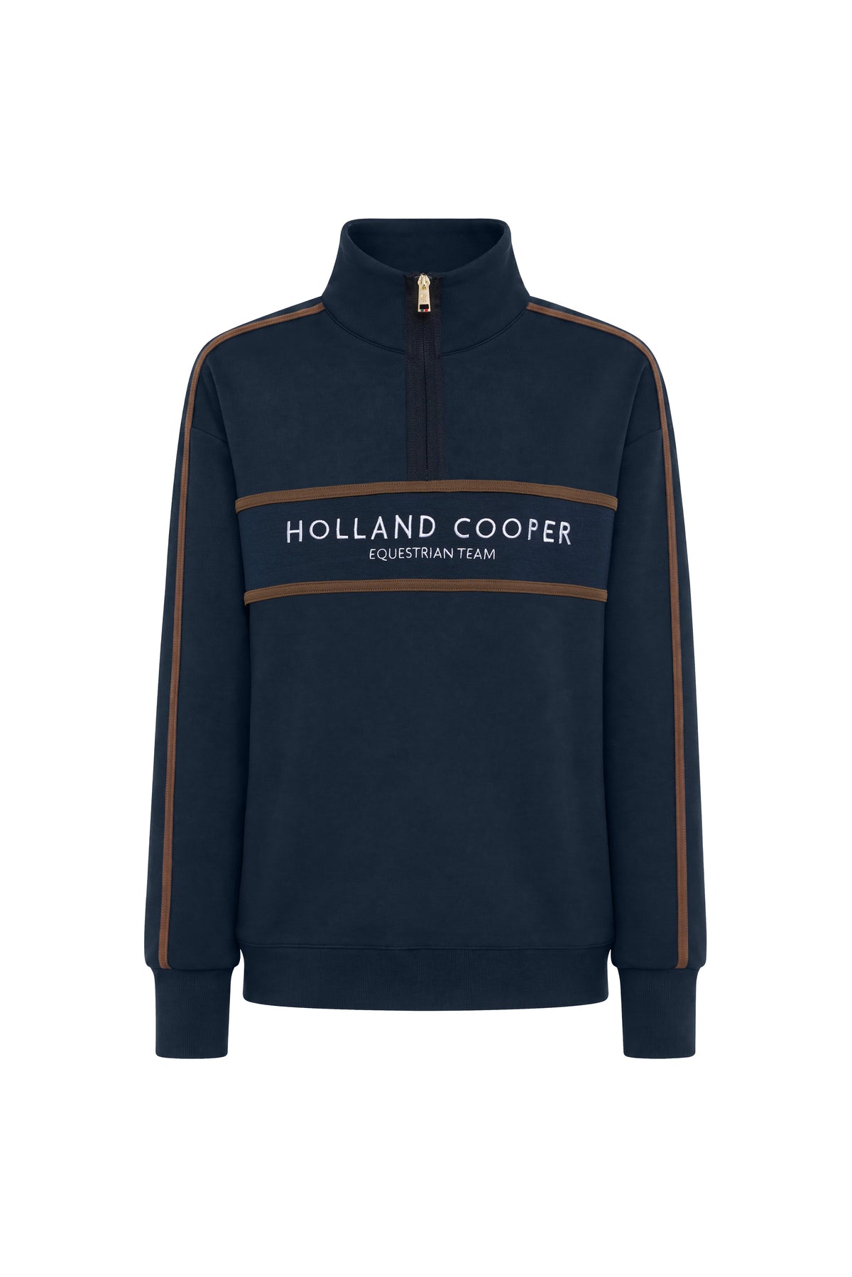 Equestrian Quarter Zip Neck Sweat (Ink Navy)