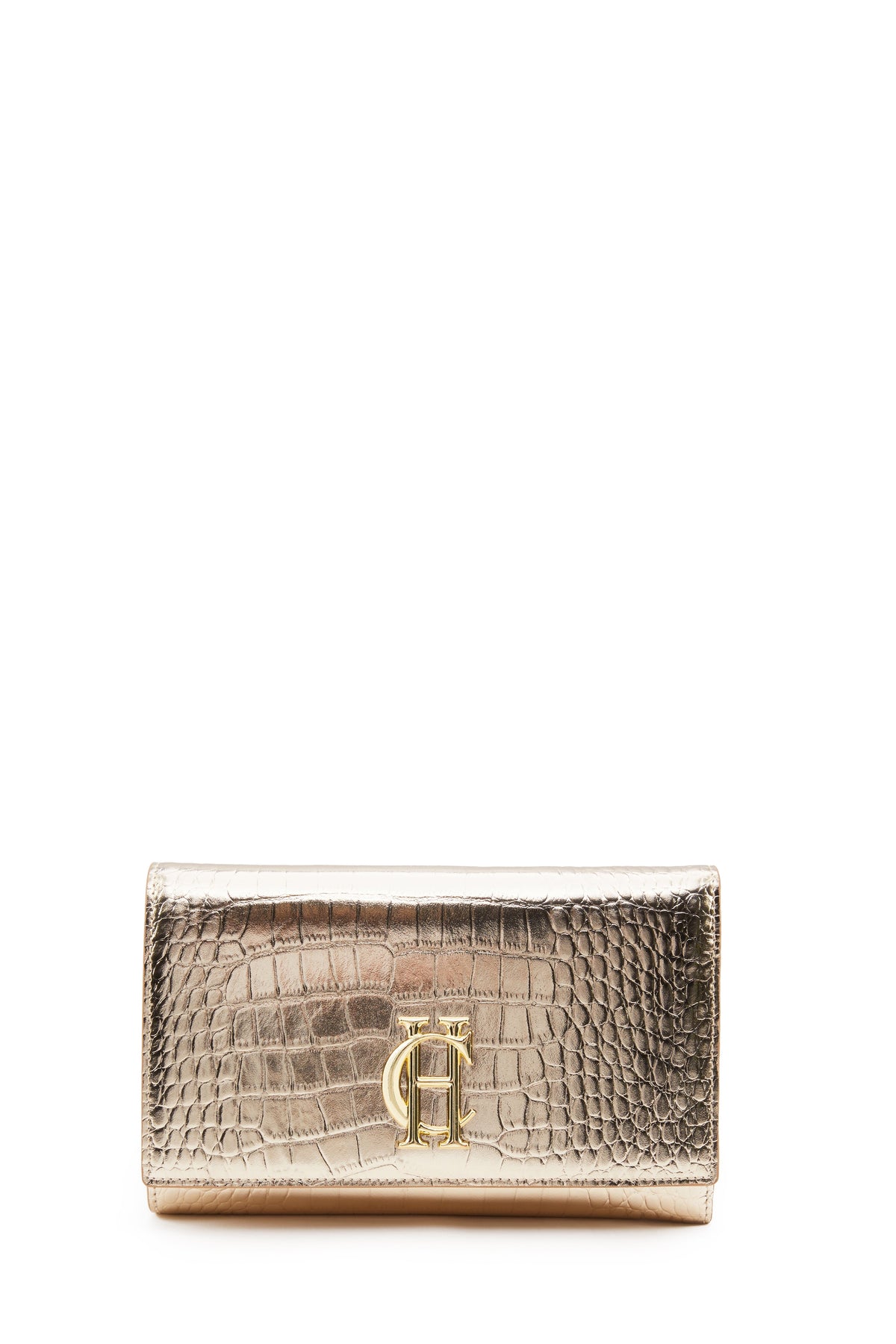 Highbury Clutch Bag (Gold Croc)