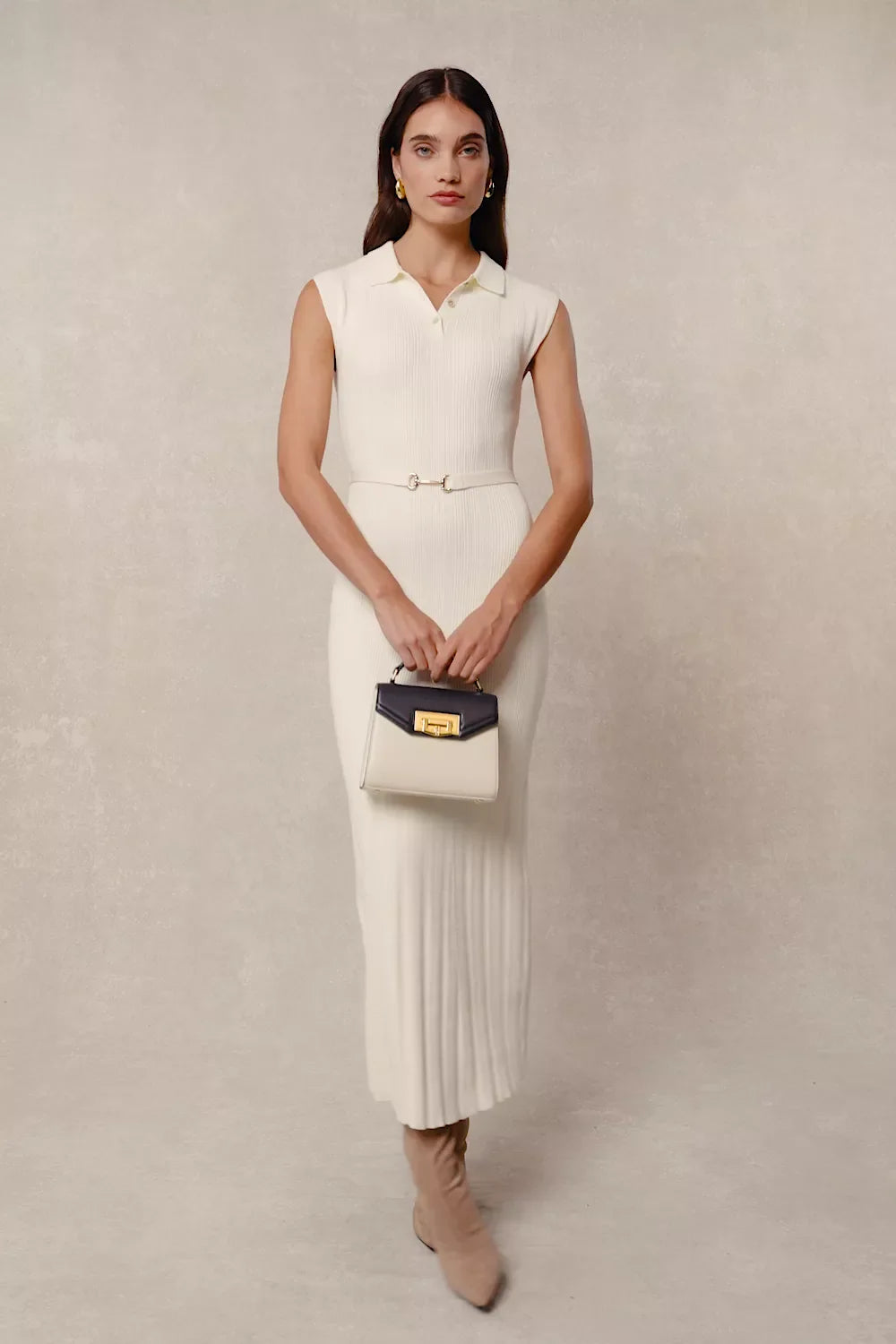 Evie Knit Maxi Dress (Natural)