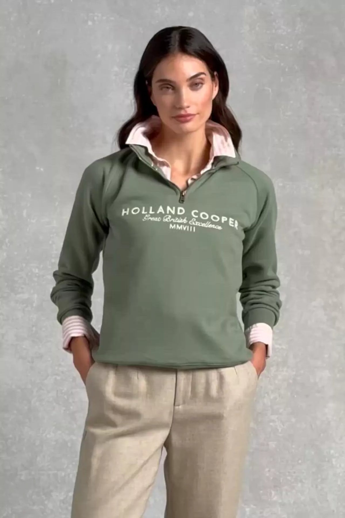 Sporting Goods Zip Henley (Sage)