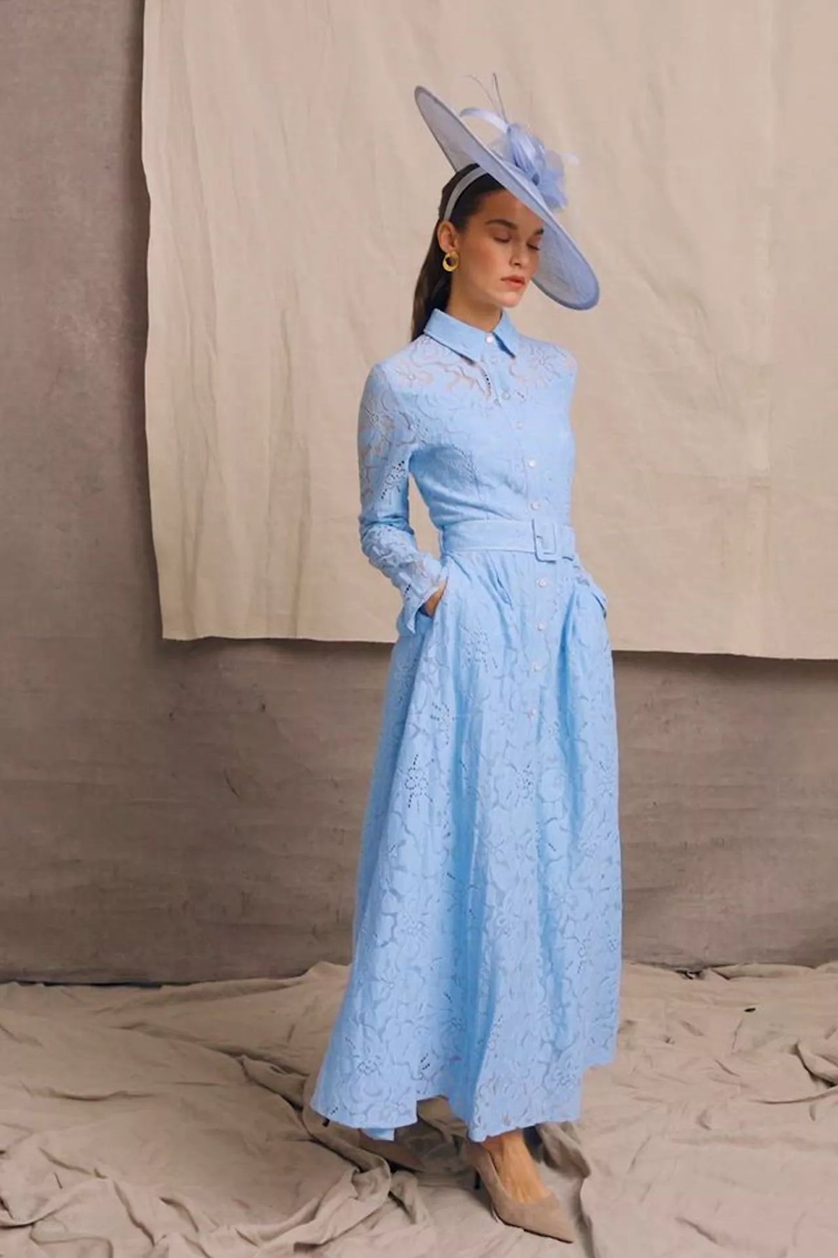 Annabel Lace Dress (Pale Blue)