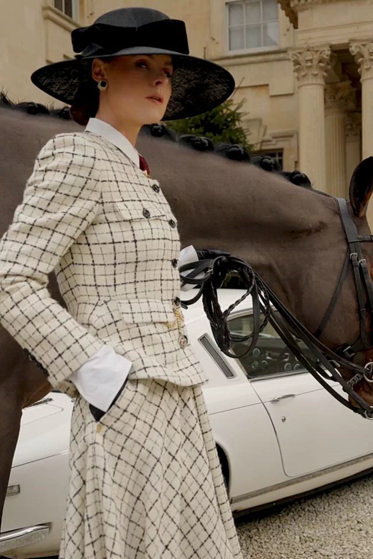 Tailored Peplum Jacket (Ivory Couture Check)