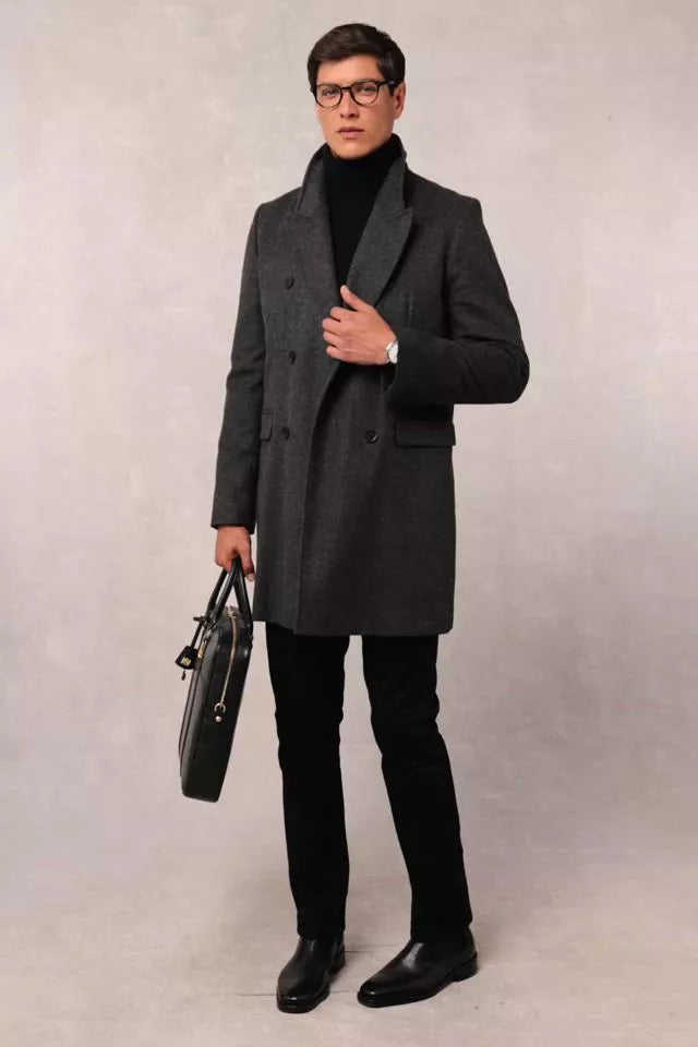 The Double Breasted Coat (Soft Graphite)