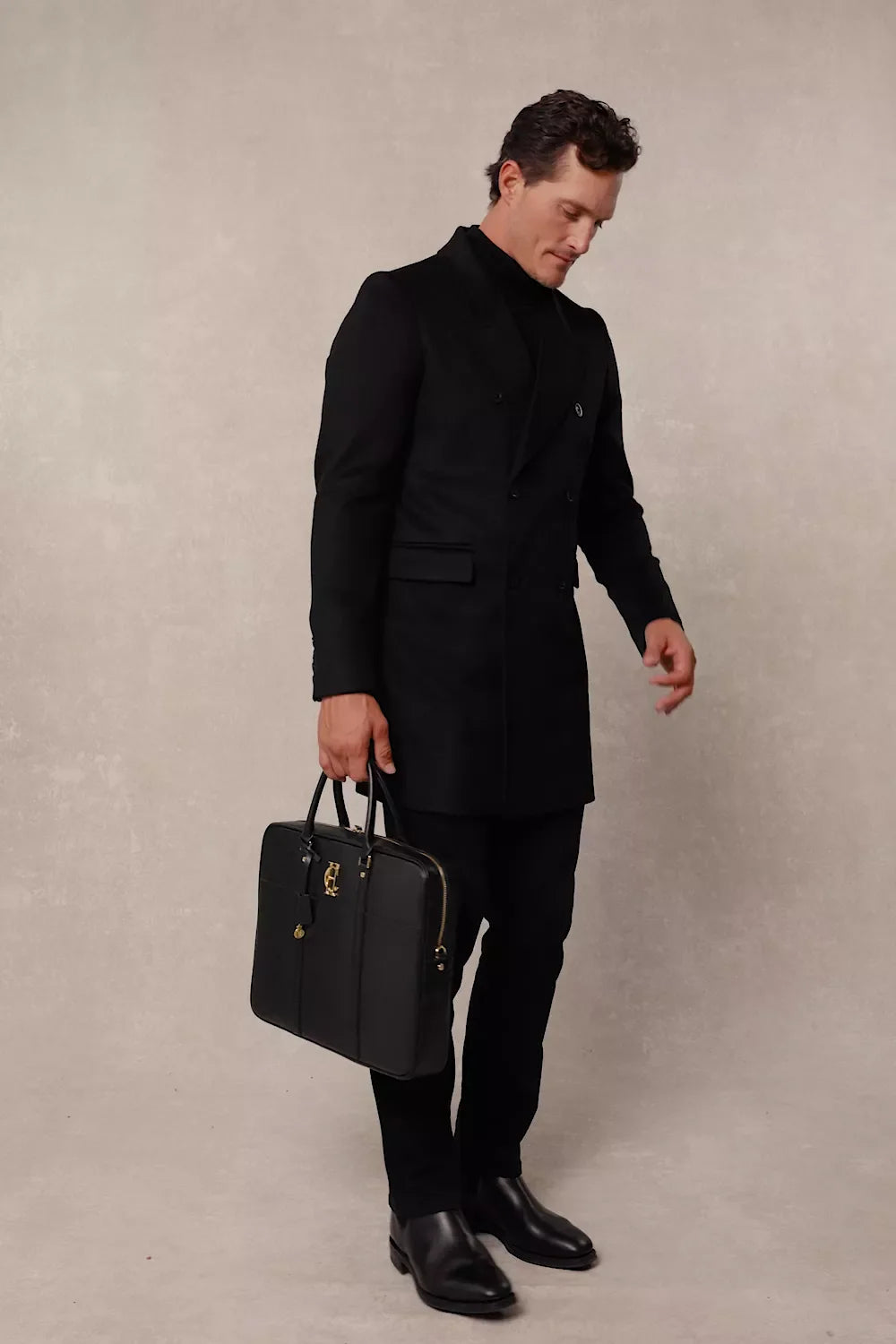 The Double Breasted Coat (Soft Black)