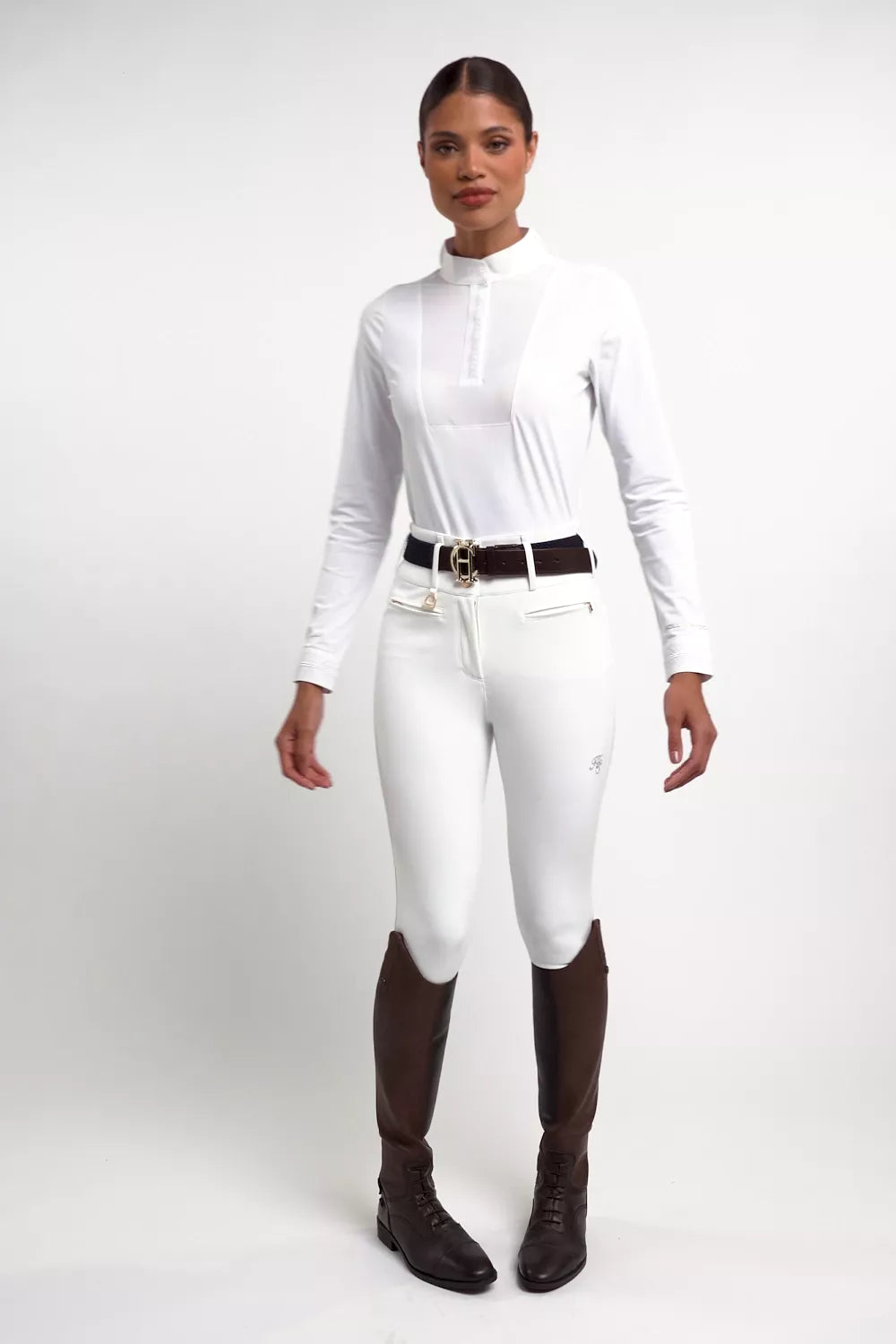 Gatcombe Long Sleeve Show Shirt (White)
