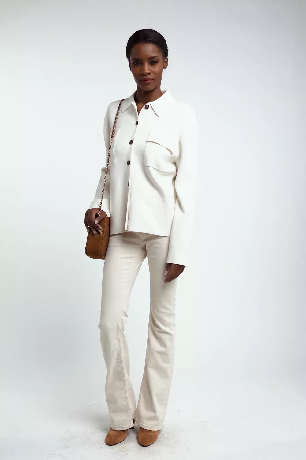 Maria Knitted Overshirt (Natural)
